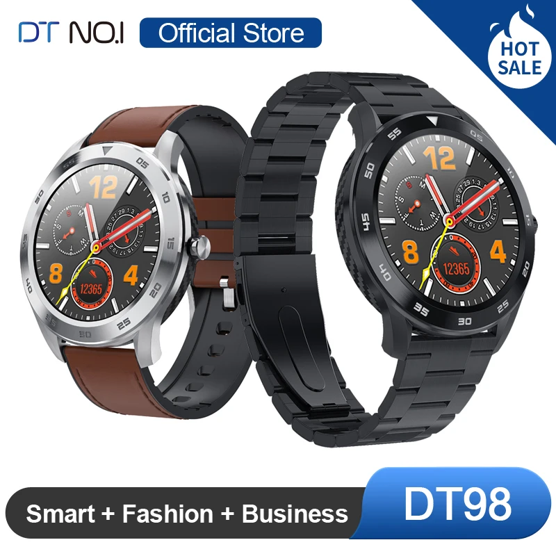  DTNO.I No.1 DT98 Smart Watch IP68 Waterproof 1.3 Full Round HD Screen ECG Detection Multi Dials Sma - 4000154912034