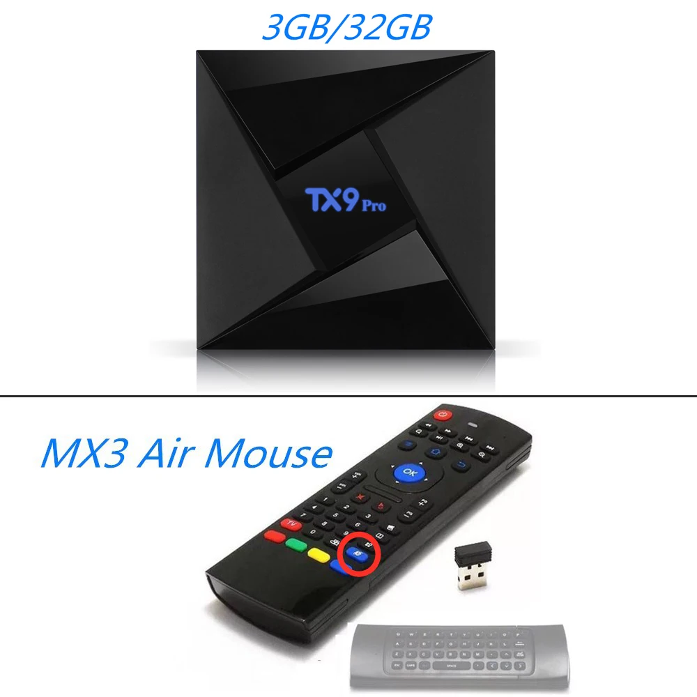 3G 32G MX3 Air Mouse TX9 Pro, Android 7,1, ТВ-приставка, умный медиаплеер Amlogic S912, 3 ГБ ОЗУ, 32 Гб ПЗУ, четыре ядра, 2,4 ГБ/5 ГГц, двойной Wifi, 4 K, TX9Pro, ТВ-приставка - Color: 3G 32G MX3 Air Mouse
