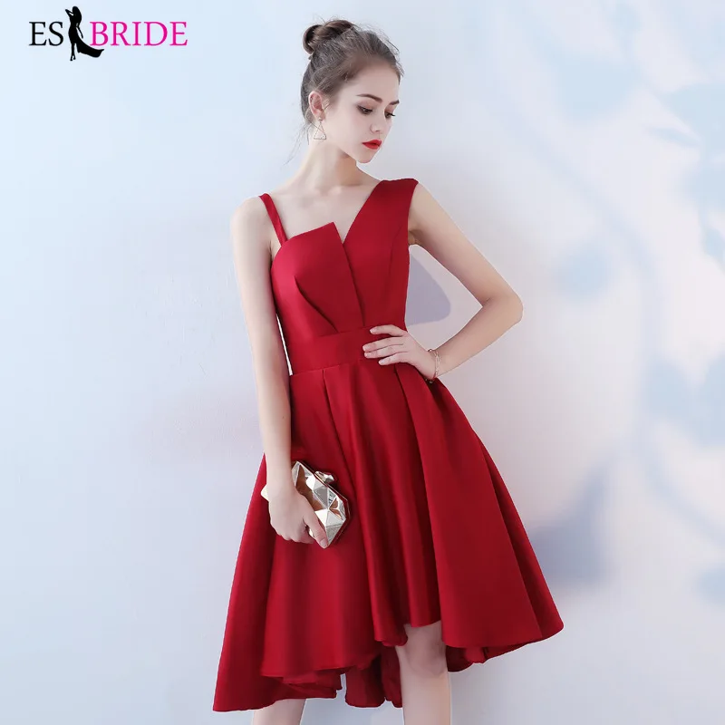 Robe De Soiree красное сексуальное ТРАПЕЦИЕВИДНОЕ ПЛАТЬЕ С v-образным вырезом на одно плечо модное бирюзовое вечернее платье длинное Элегантное свадебное платье для гостей ES1407