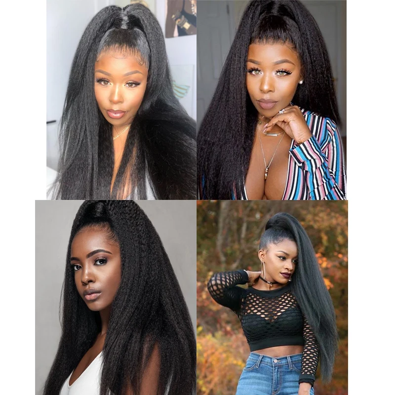 Azqueen Synthetic Yaki Kinky Curly Ponytail Adjustable Strap Hairpiece For Women With Comb Pony Tail False Hair Extension
