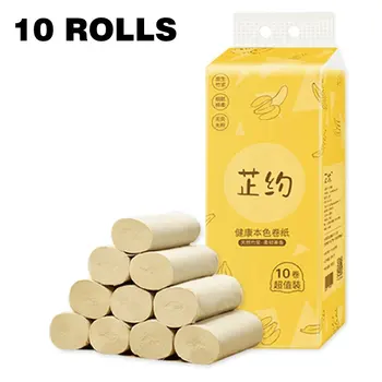 

10 Rolls/Lot Fast Shopping Toilet Roll Paper 4 Layers Home Bath Toilet Roll Paper Primary Wood Pulp Toilet Paper Tissue Roll GYH