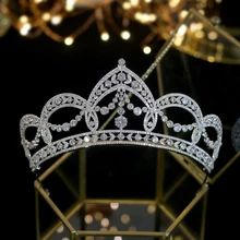 Дизайн 3A CZ кубический цирконий классический свадебный невесты серебряная тиара Корона женские аксессуары для волос ювелирные изделия