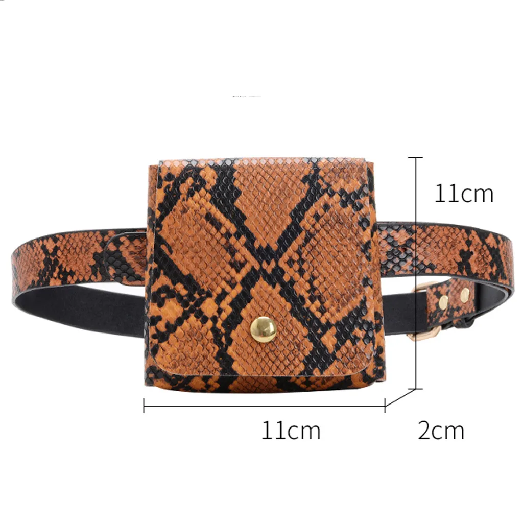 Women Waist Bag Fanny Pack snake Printed Outdoor Sports Belt bag mini coin Purse Pouch Hasp Messenger Bag Chest Bags heuptas new