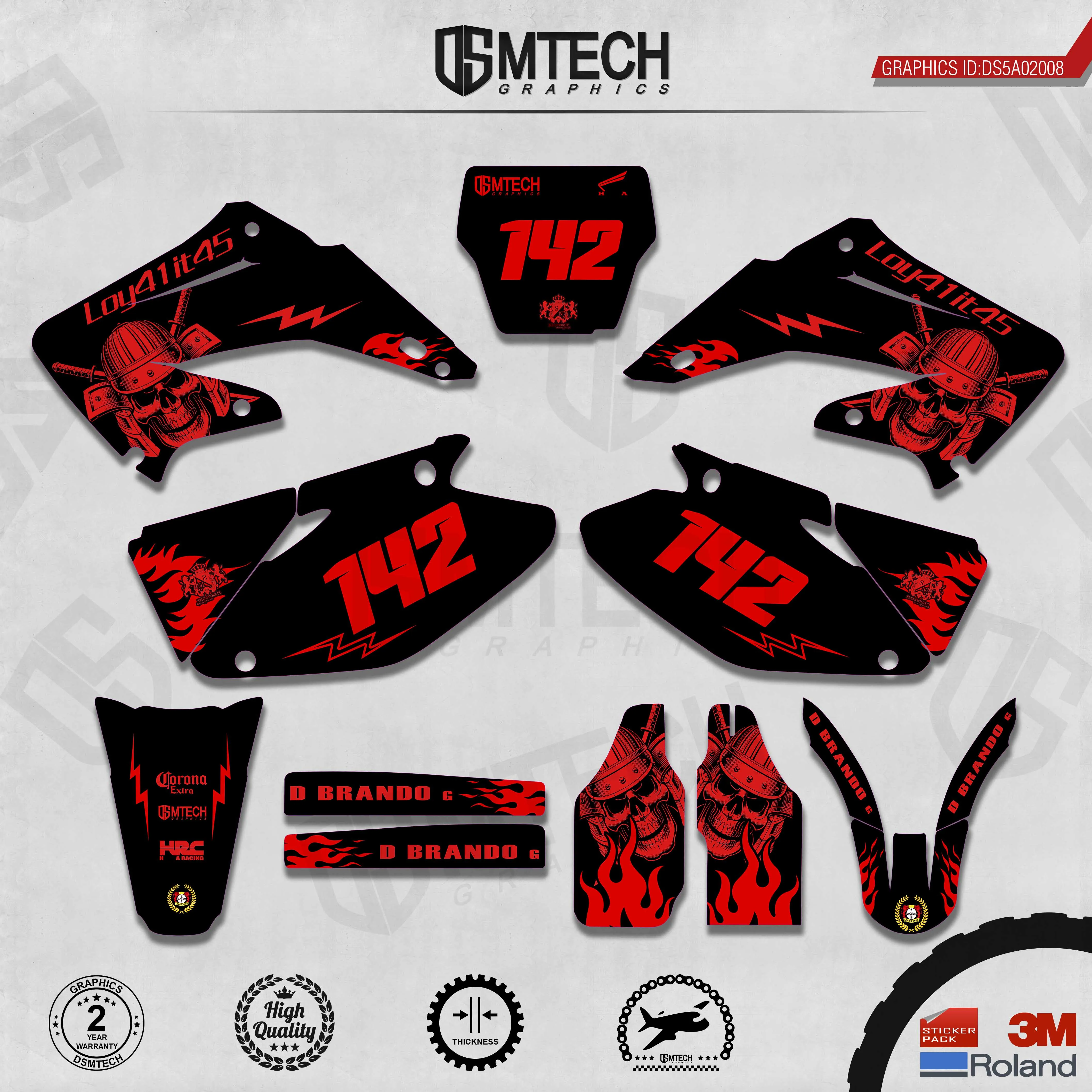 DSMTECH Customized Team Graphics Backgrounds Decals 3M Custom Stickers For 2002-2004 2005-2007 2008-2010 2011-2012 CR125-250 008