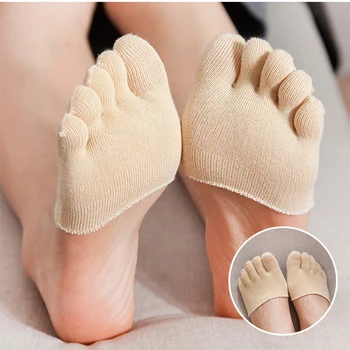 

2019 New Woman Summer Forefoot Socks Thin Cotton Sweat Socks Non-slip Slippers High Heels Invisible Half Foot Socks Toe Socks Fi