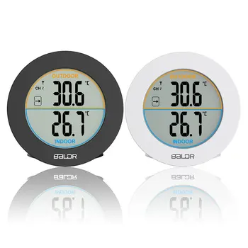 

Baldr Round Shape Wireless Thermometer Table Indoor Outdoor LCD Display Digital Wall Temperature Meter Sensor B0127T2