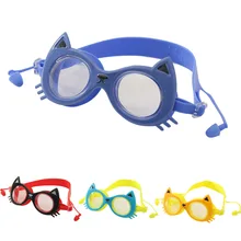 [Очки в штучной упаковке] силиконовые гелевые очки кошки цельные детские водонепроницаемые противотуманные очки высокой четкости для плавания AK8396