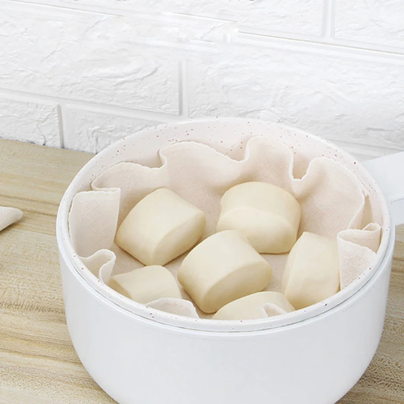 Steamer Cloth 5Pcs 30CM Pure Cotton Steamer Cloth Household Drawer Cloth Steamed Rice Gauze Steamed Bun Mat Round