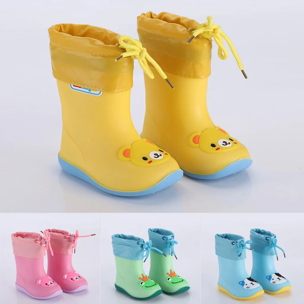 

Toddler Infant Kids Baby Boys Girls PVC Rain Boots Waterproof Non-Slip Shoes 2019 Autumn Winter New