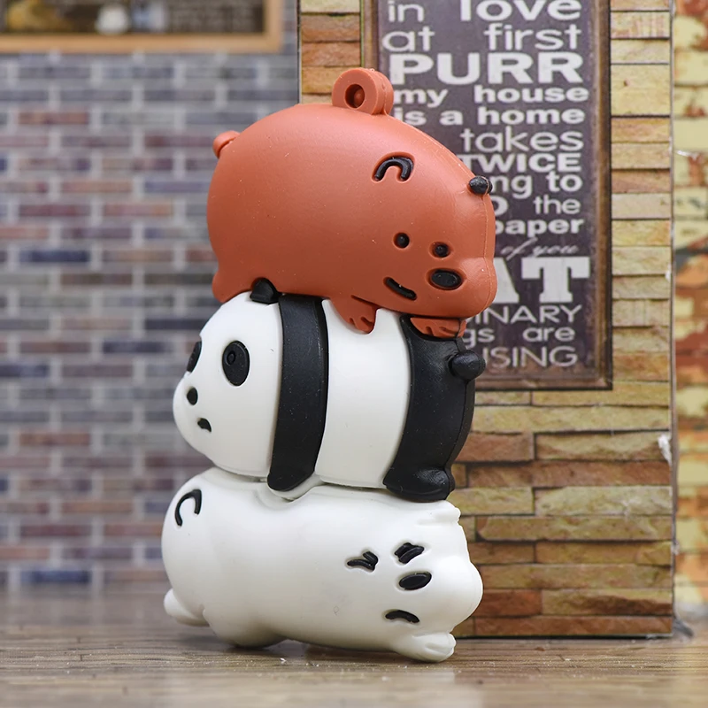Panda pendrive 128 ГБ 256 мультфильм usb флэш накопитель 64 32 16 8 4 Флэшка памяти животных