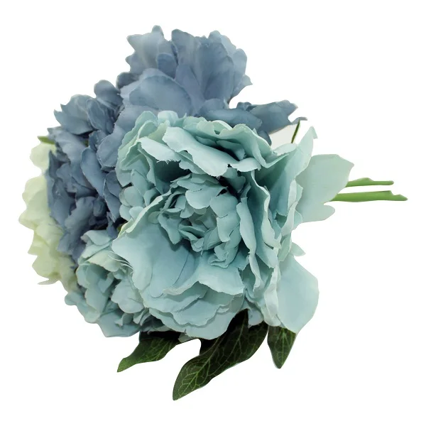 Light blue Пион Искусственные цветы букет Шелковый лист поддельные цветы настольные украшения для свадебной вечеринки день Святого Валентина домашний декор - Цвет: Light blue