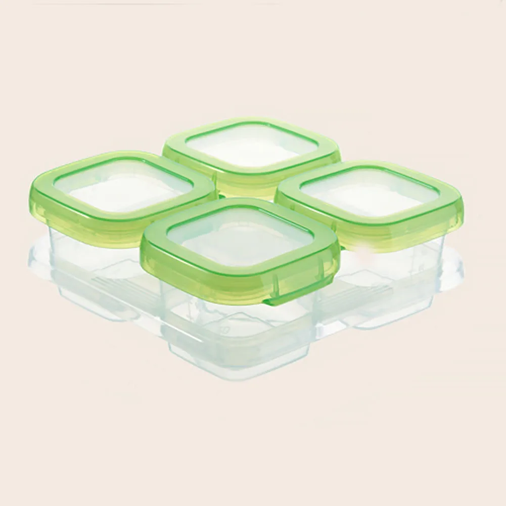 Холодильное штабелируемое уплотнение диспенсер контейнер многоразового использования безопасное хранение продуктов питания Детские блочные закуски портативный - Цвет: 120ml Four Grids