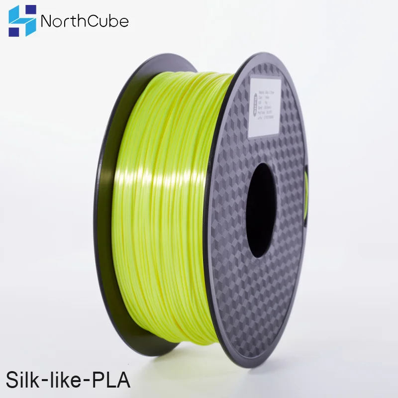 

NorthCube 3D Printing Silk PLA Filament 3D Printer Filament 1.75mm 1KG Silk Like Series silk-yellow Color Filament