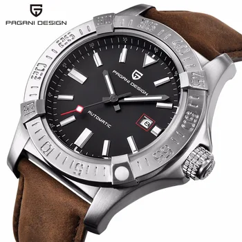 

PAGANI DESIGN Men's Classic Mechanical Watch 30 m waterproof silicone strap Brand luxury stainless steel self-winding watches