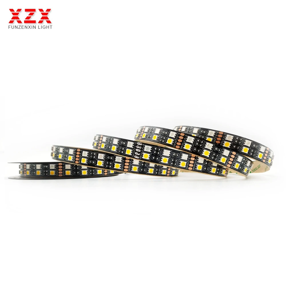 5050 Двухрядные RGB светодиодные ленты Водонепроницаемые 120 светодиодов/м 5 м чёрно