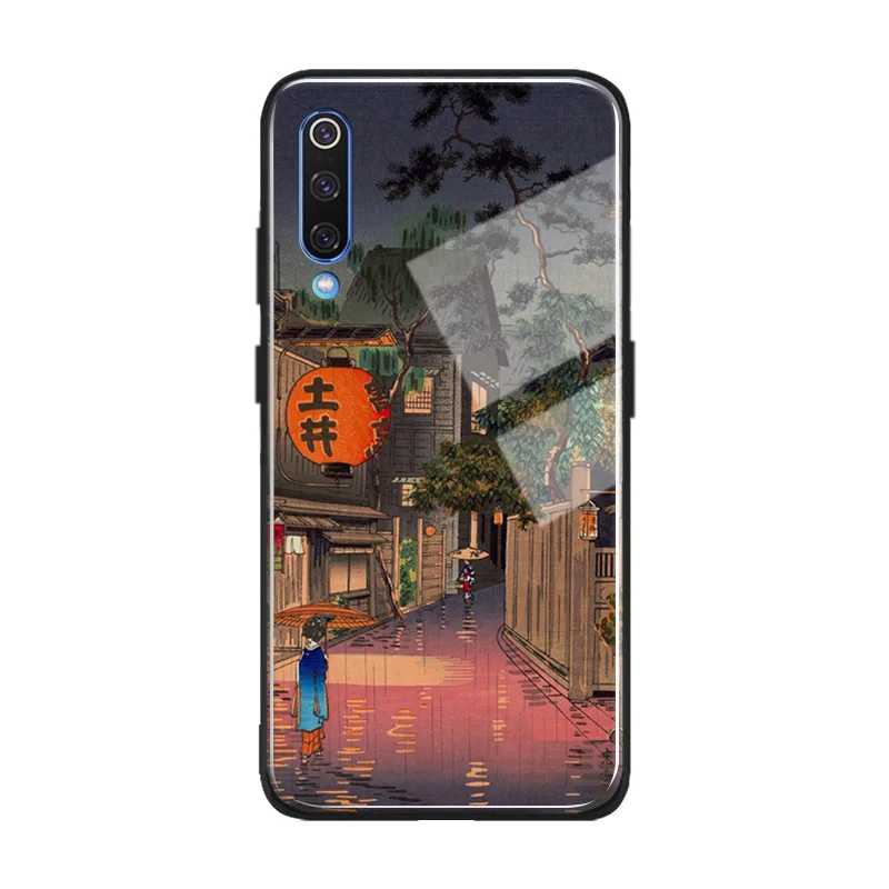Мягкий силиконовый стеклянный чехол для телефона Ukiyo e в японском стиле Xiaomi mi 6 8 9 SE