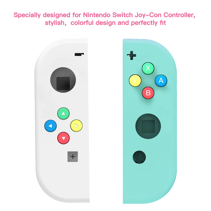 Обновленная версия) Сменный Чехол для корпуса для kingd переключатель контроллер NS Joy-Con игровая консоль переключатель оболочки с 8 цветами - Цвет: White and Mint Green
