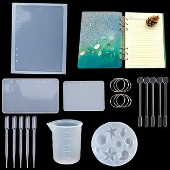 

21Pcs Silicone Mold Set Ornament Notebook Cover Making DIY Handmade Epoxy Craft