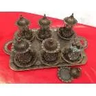 

Ottoman Copper Tea Cup 6 Person Tulip Motif Handcrafted Forged Copper Tray Delight Holder Gift