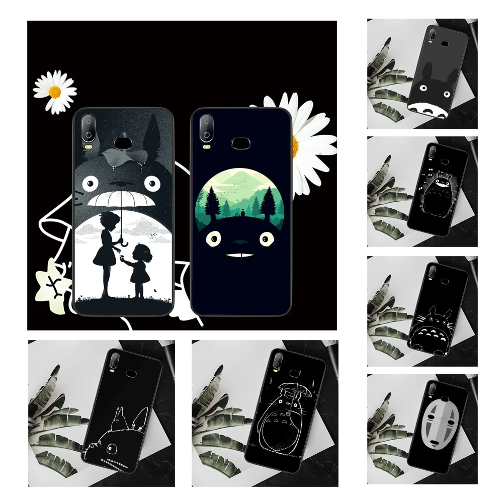 Мягкий силиконовый черный чехол для телефона NBDRUICAI Studio Totoro Samsung A10 A20 A30 A40 A50 A70 A7 A9 A6