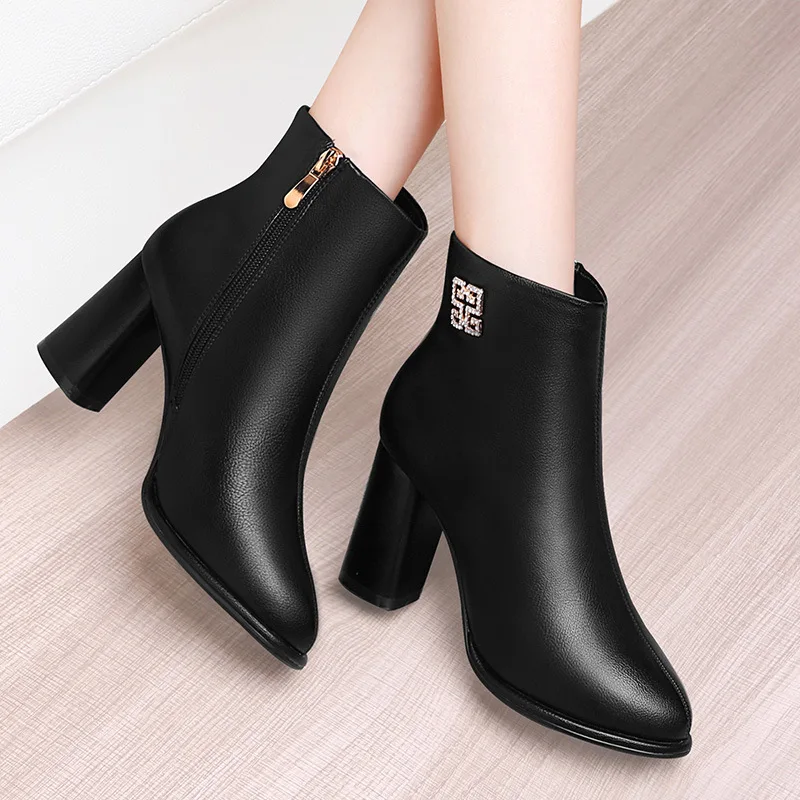 

Thick Bottomed Martin Boots Women's British-Style Leather Boot 2019 Autumn And Winter New Style Chunky-Heel Short Boots Online C