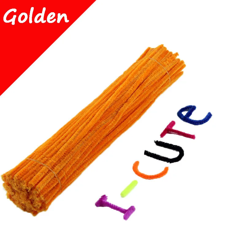 golden 30/50/100 шт 34 видов цвет стебли синели, очистители труб ручной работы DIY Искусство ремесло Материал для творчества ручной работы для детей - Цвет: golden