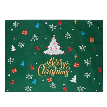 

1pc Christmas Theme Printing Tablecloth Table Cover Creative Table Cover (Green)