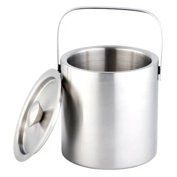 

Large 1.3L Insulated Double Walled Stainless Steel Ice Bucket With Lid