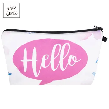 

Who Cares Hello Fashion Makeup Case Female Handbag Organizer Women Cosmetic Bag 3D Printing Girl Makeup Pouch