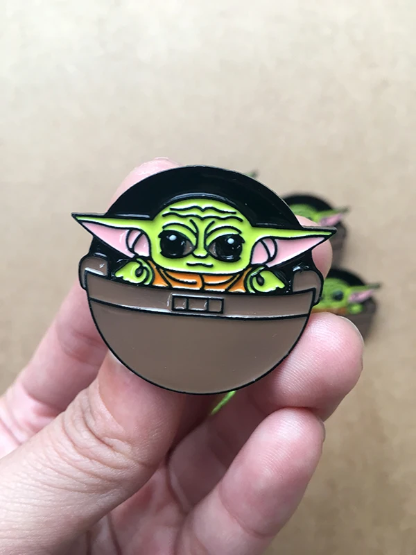 1 шт. булавка мандалорский ребенок йода цинковый сплав капает oilbadge брошь