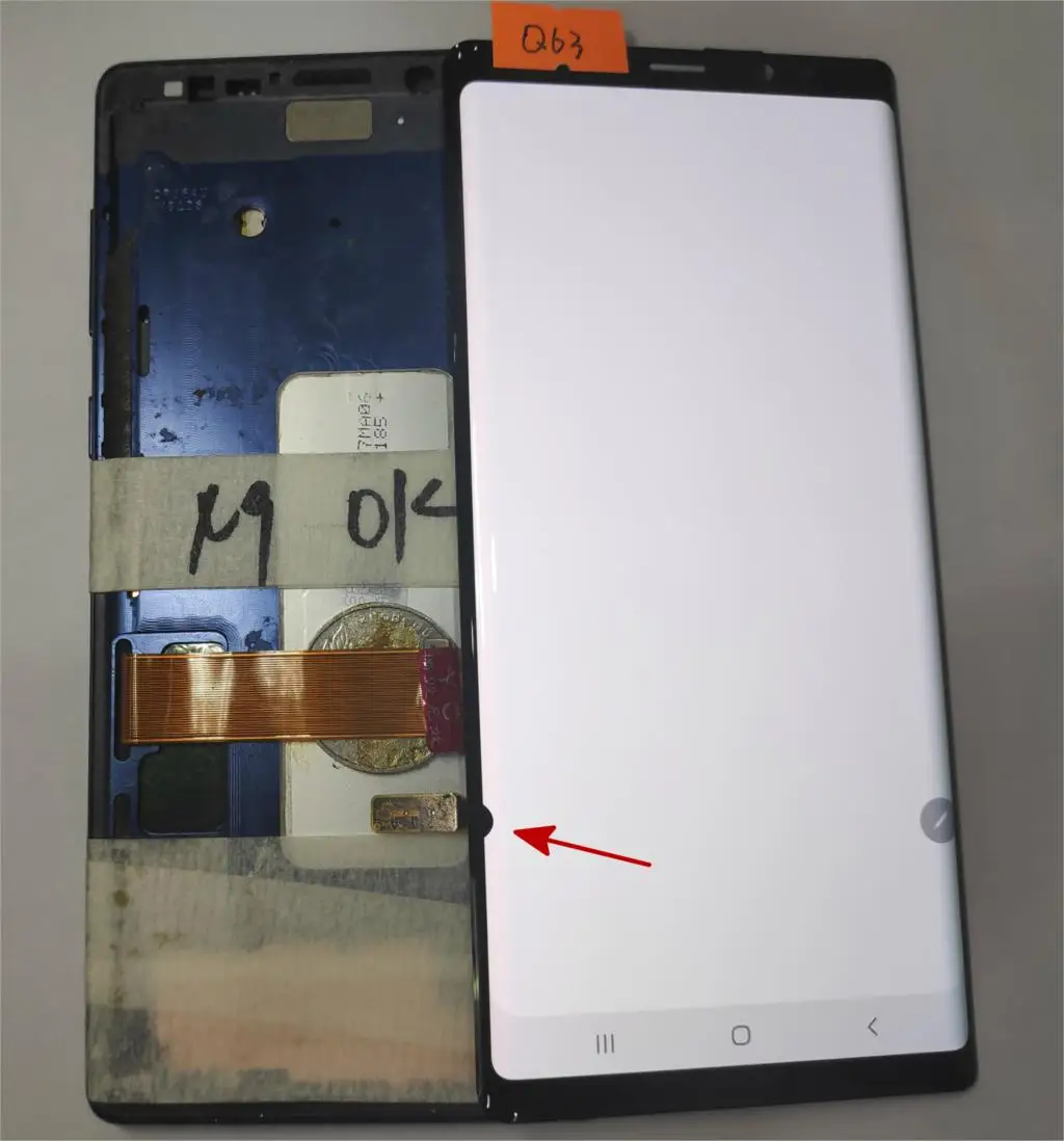 Q63-N9-no frame Для samsung Galaxy Note 9 ЖК-дисплей с черным точечным дисплеем кодирующий преобразователь сенсорного экрана в сборе N960 N960F N960D N960DS lcd - Цвет: Q63-N9-no frame