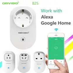 Alexa и Google дома Orvibo домашней автоматизации B25 ЕС/u/UK/AU смарт-Мощность разъем 4 г/Wi-Fi пульт дистанционного Управление переключатель для