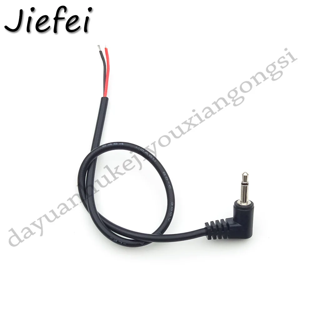 4Pcs Right angle 90 degrees 3.5mm Mono Headset male Plug with cable 2 pole 3.5 mm Audio Jack Adapter