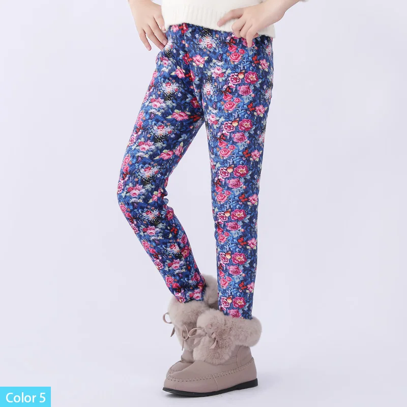 Color 5 SheeCute/леггинсы для девочек плотные теплые штаны для малышей и детей детские штаны с цветочным принтом на осень-зиму SCW101 - Цвет: Color 5