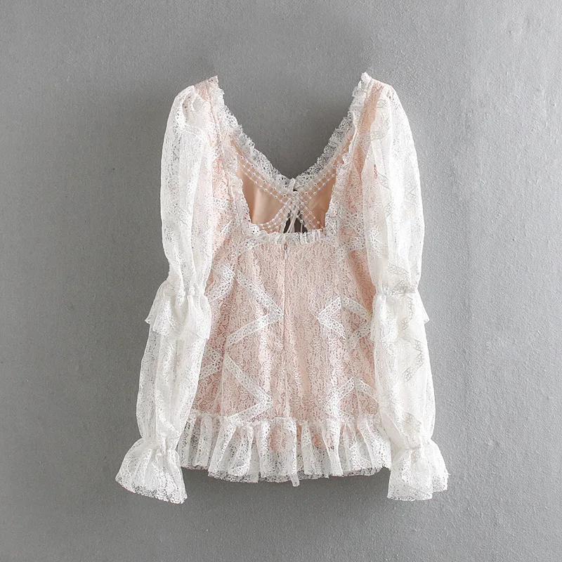 

Western Style 2019 Autumn New Style WOMEN'S Dress Versitile Fashion Slimming Hollow out after Cross Drawstring Bandage Cloth Sho