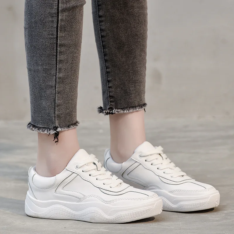 

White Shoes Women's 2019 Spring New Style Spring Korean-style INS Athletic Shoes Versatile Flat Dad Shoes Students Tide