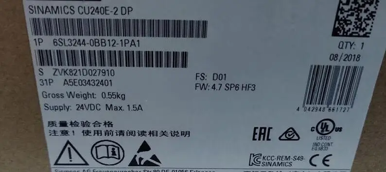 Новые и оригинальные CU240E-2 DP 6SL3244-0BB12-1PA1