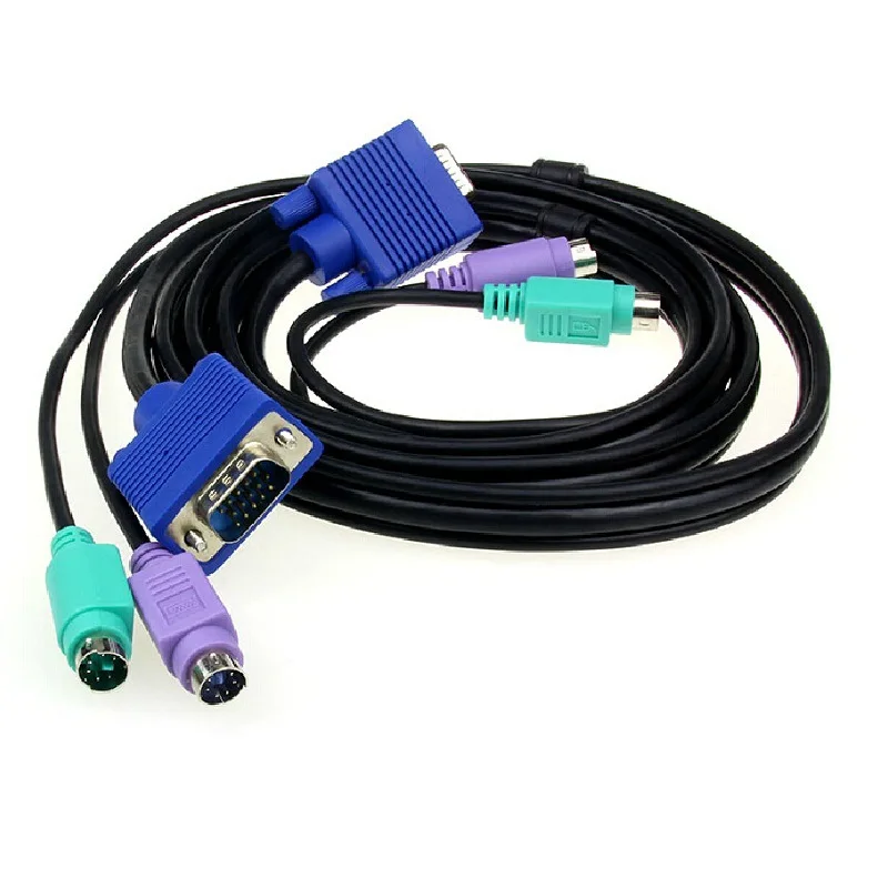 

1.5 m KVM cable mouse and keyboard display switcher three-in-one jumper VGA + PS/2 switching Factory Direct