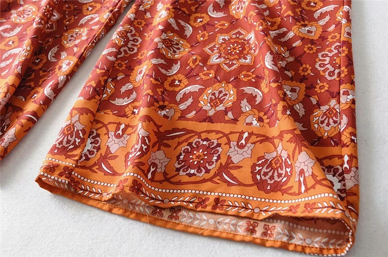 Boho королев для женщин с цветочным принтом широкие брюки в богемном стиле