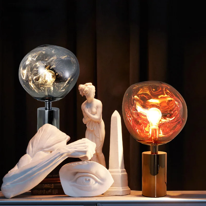 

Modern table lamp Creative Melt lava led desk Lamp irregular decoration Home Lamp for living room bedroom bedside night light