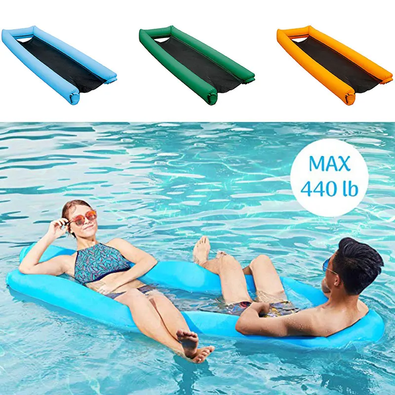 Foldable 3 Color PVC Lounge Summer Water Hammock Floating Chair Adults Beach Floating Bed Swimming Pool Kids