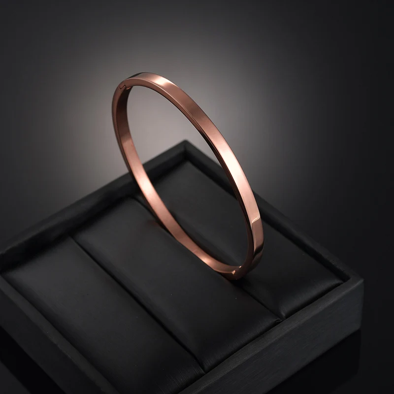rose gold Atoztide Шарм 6 цветов Любовь браслет и браслеты для женщин нержавеющая сталь полированный черный круглый браслеты ювелирные изделия подарок для влюбленных - Окраска металла: rose gold