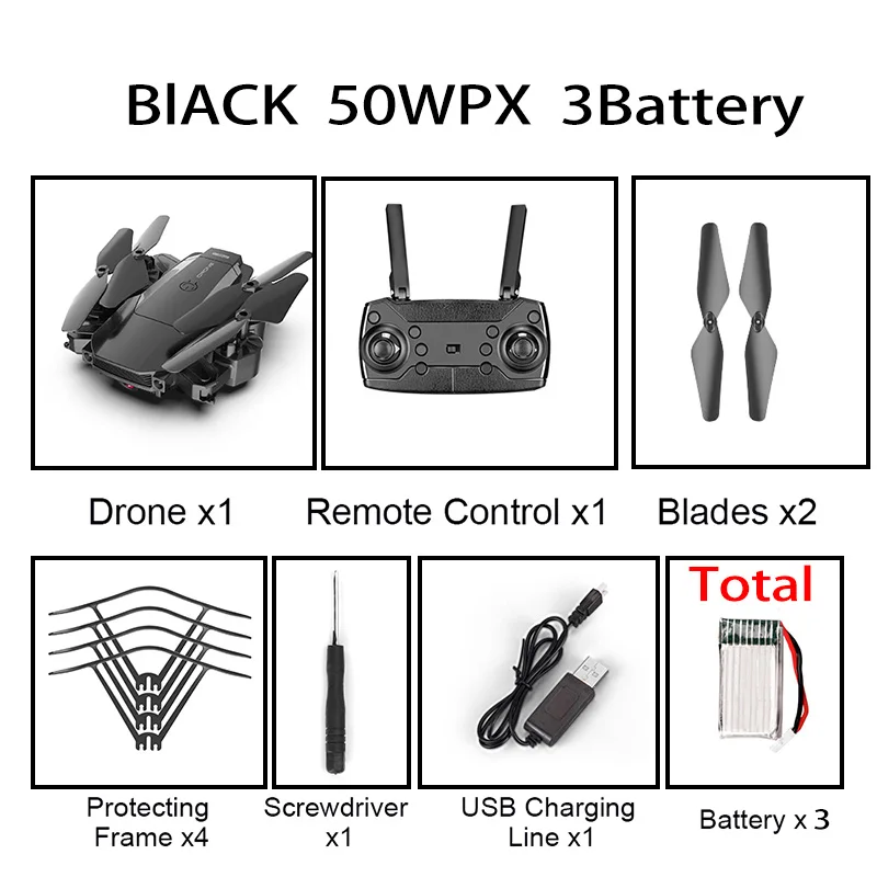 XKJ Дрон F84 WiFi Дрон длительный срок службы батареи RC складной Квадрокоптер 4K HD аэрофотосъемка игрушки на дистанционном управлении - Цвет: Black 5mp 3B