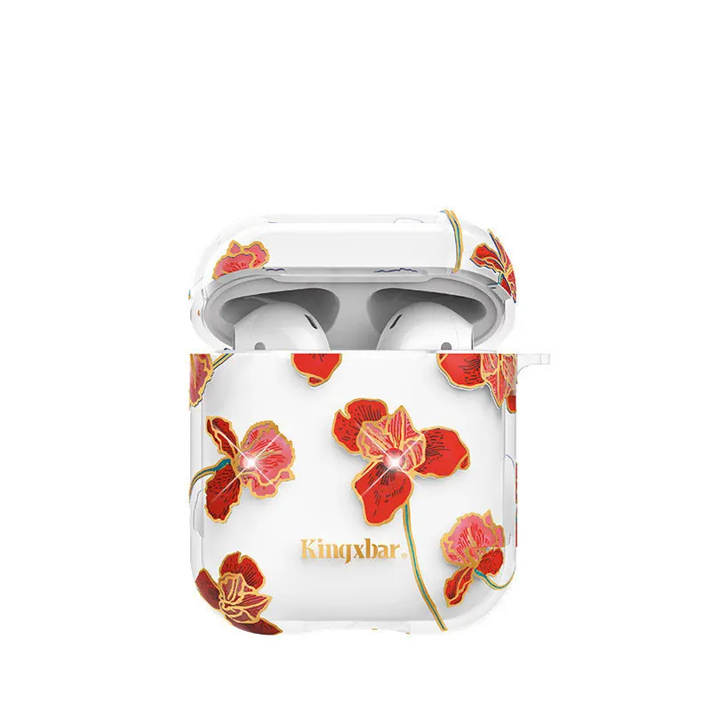 NO.5 For Airpods 2 Case Accessories Airpods Wireless Charging Bluetooth Headphone Holder Bag Protective Cover With Crystals KINGXBAR - Цвет: NO.5
