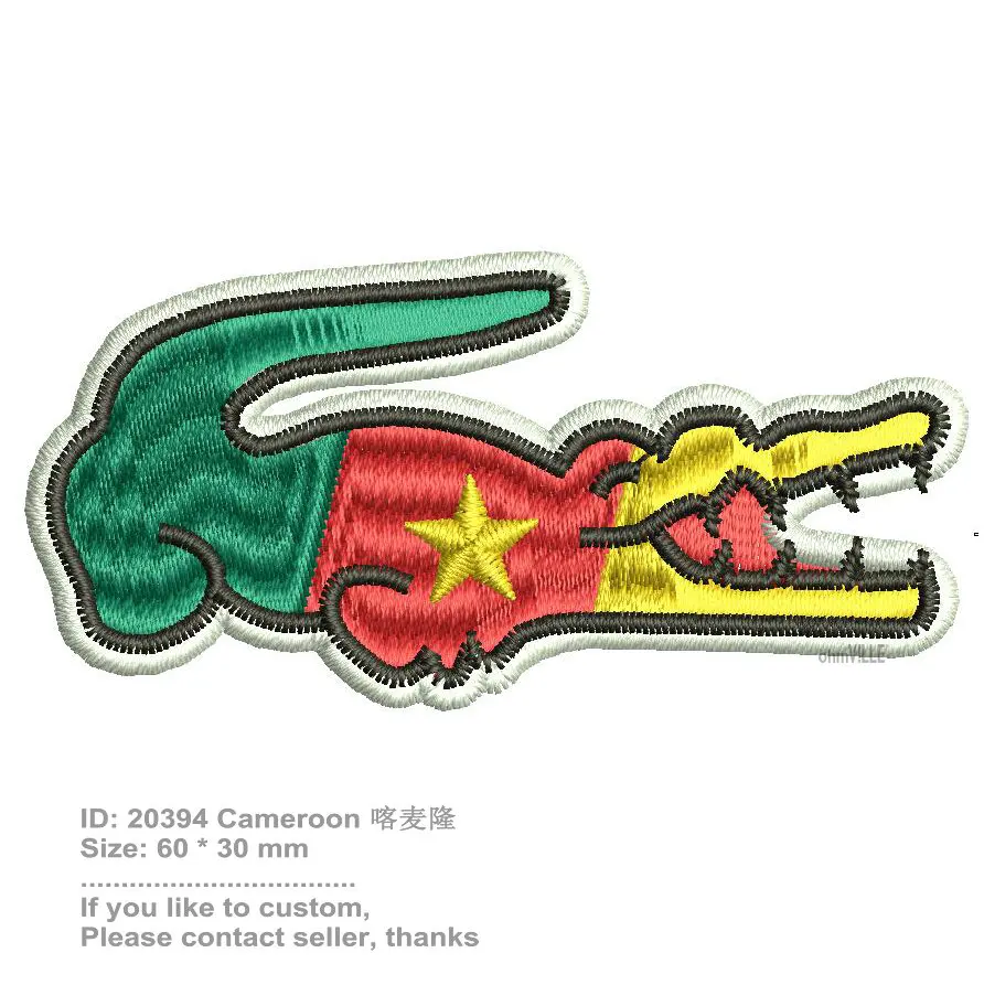 Crocodile Flag Утюг на Patches for Clothing заплата вышивки изготовленным на заказ логосом - Цвет: Прозрачный