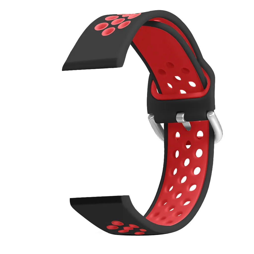 OMESHIN For Samsung Galaxy Watch Sports Skin-friendly Soft Silicone Watch Belt 42mm/Active Adjustable Clasp Porous Design 717#2