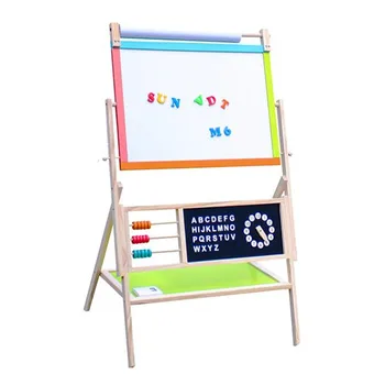 

Multifunction Kids Wooden Easel Blackboard With Magnetic Whiteboard Double Sided Learning Board Children Art Education Easel