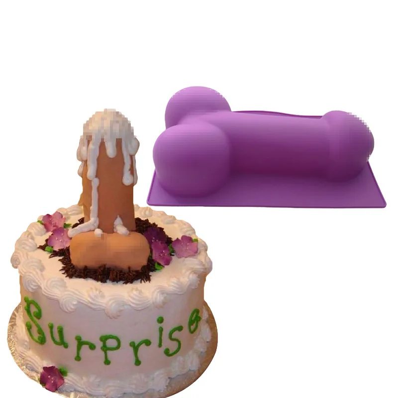 Molde de silicona con forma de pene para decoración del hogar, molde 3D para  pastel, Fondant, jabón, fiesta de cumpleaños, 27,2 CM - AliExpress