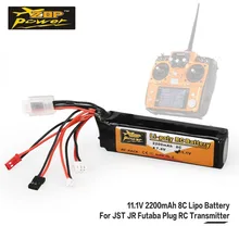 New ZOP Power 11.1V 2200mAh 3S 8C Lipo Battery JR JST FUBEBA Plug for Transmitter Batteries for RC Helicopter Spare Parts Accs