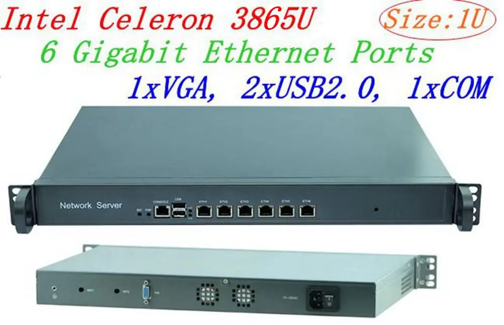 1U Intel Celeron 3865U 1.8GHZ firewall router pfsense 6 Lan ethernet Firewall network Security Network server device | Компьютеры и